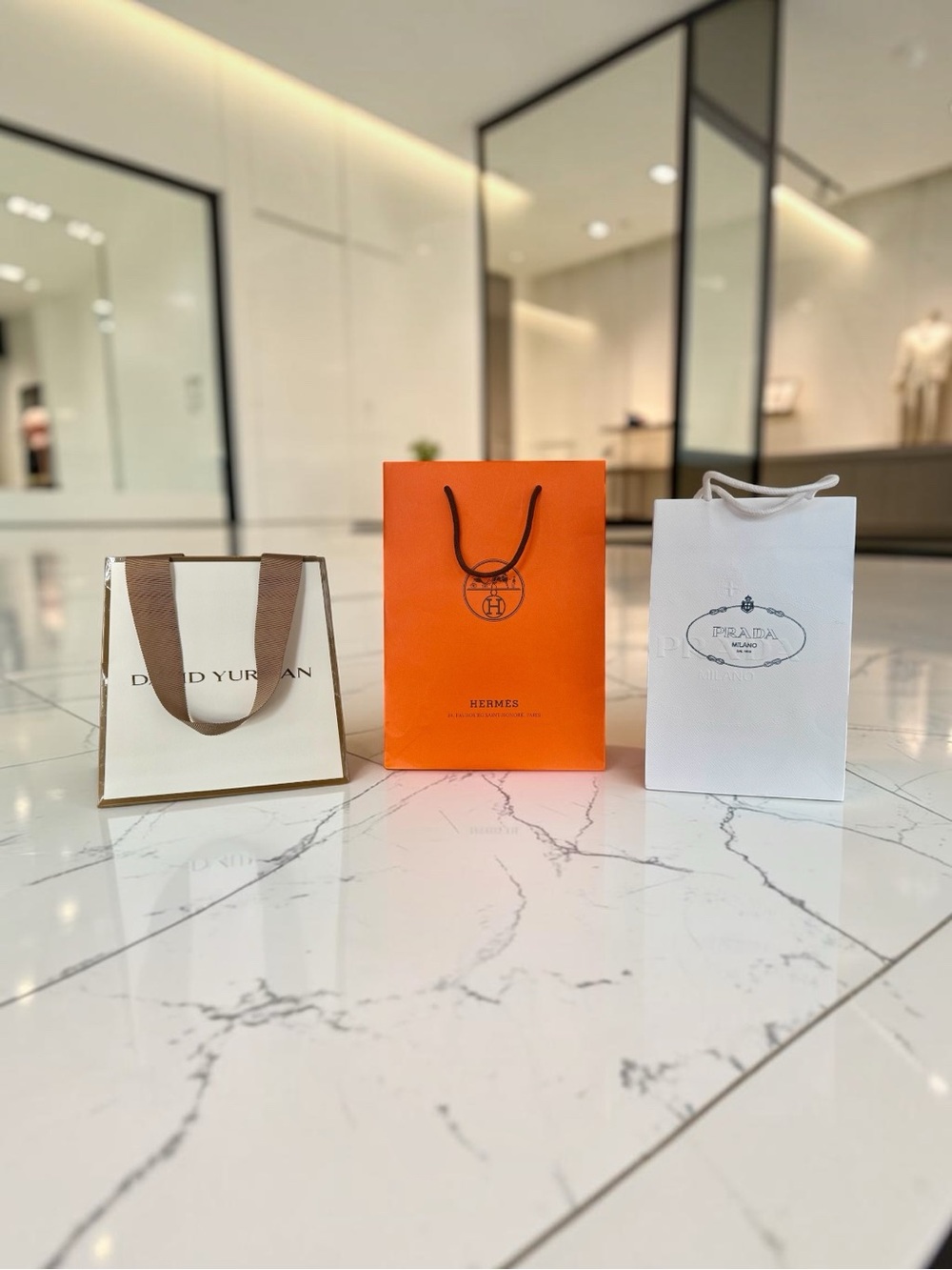 Set of Three Designer Shopping Bags